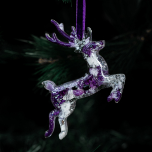 Set of Christmas tree toys with amethyst "New Year's" collection "Stories" 3 pcs